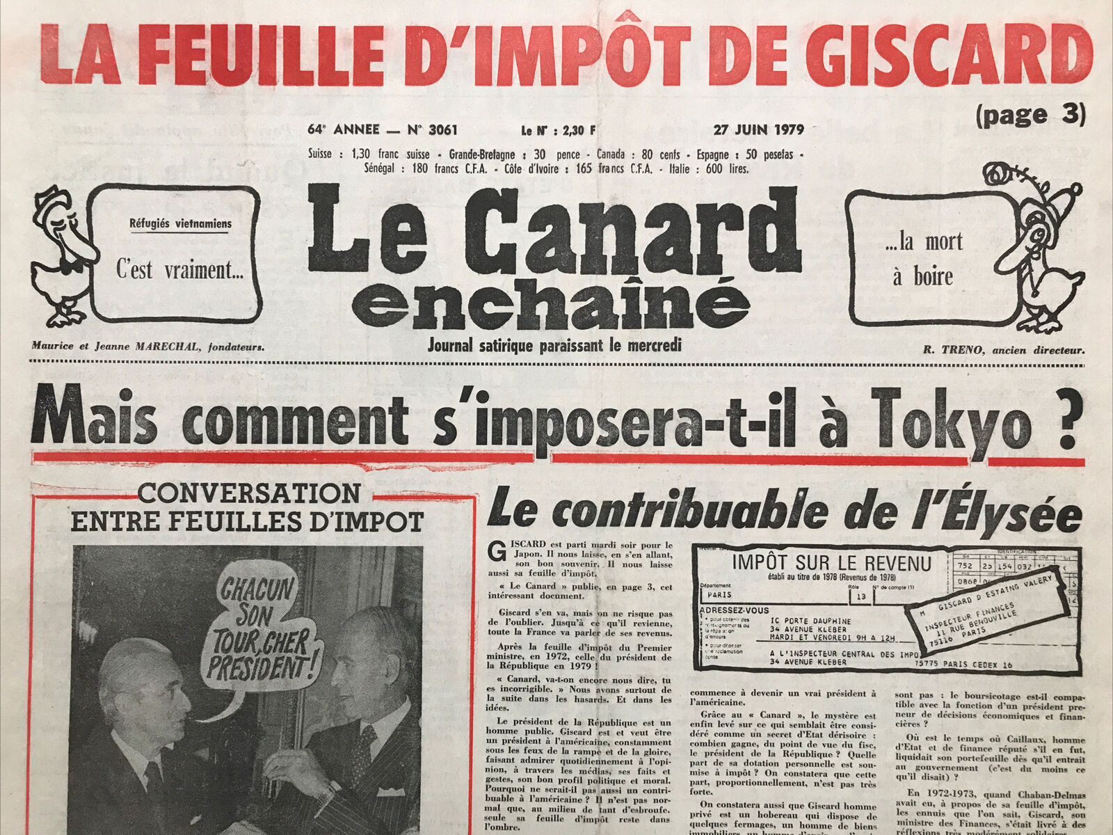 Couac ! | Acheter un Canard | Vente d'Anciens Journaux du Canard Enchaîné. Des Journaux Satiriques de Collection, Historiques & Authentiques de 1916 à 2004 ! | 3061