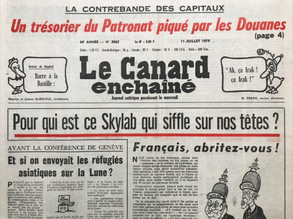 Couac ! | N° 3063 du Canard Enchaîné - 11 Juillet 1979 | Nos Exemplaires du Canard Enchaîné sont archivés dans de bonnes conditions de conservation (obscurité, hygrométrie maitrisée et faible température), ce qui s'avère indispensable pour des journaux anciens. | 3063