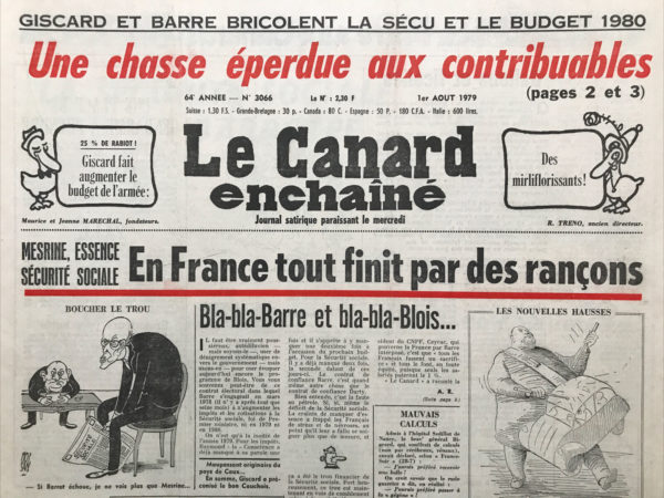 Couac ! | N° 3066 du Canard Enchaîné - 1 Août 1979 | Nos Exemplaires du Canard Enchaîné sont archivés dans de bonnes conditions de conservation (obscurité, hygrométrie maitrisée et faible température), ce qui s'avère indispensable pour des journaux anciens. | 3066