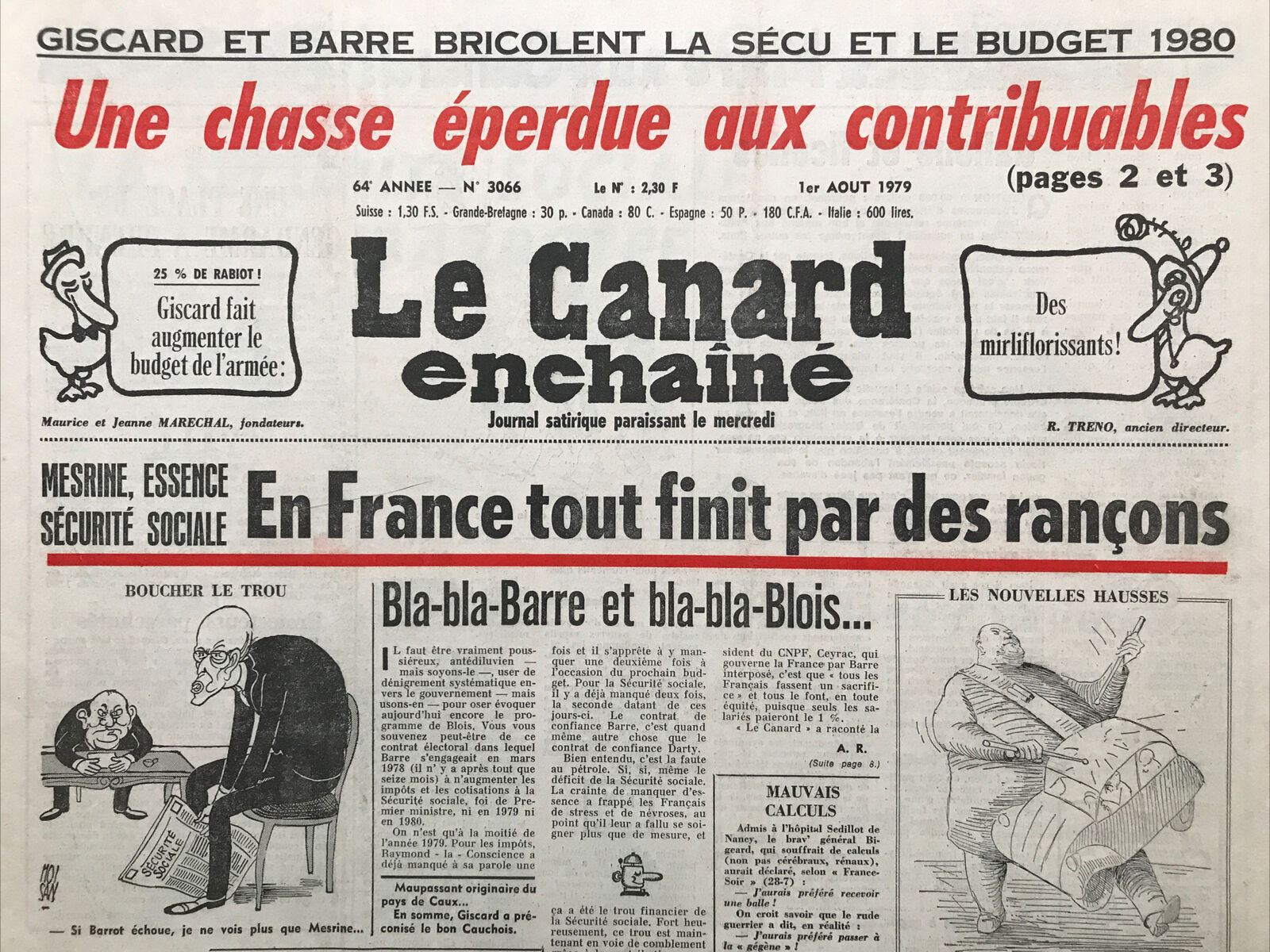 Couac ! | Acheter un Canard | Vente d'Anciens Journaux du Canard Enchaîné. Des Journaux Satiriques de Collection, Historiques & Authentiques de 1916 à 2004 ! | 3066