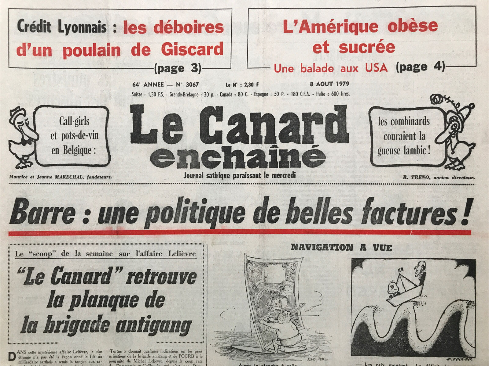 Couac ! | Acheter un Canard | Vente d'Anciens Journaux du Canard Enchaîné. Des Journaux Satiriques de Collection, Historiques & Authentiques de 1916 à 2004 ! | 3067