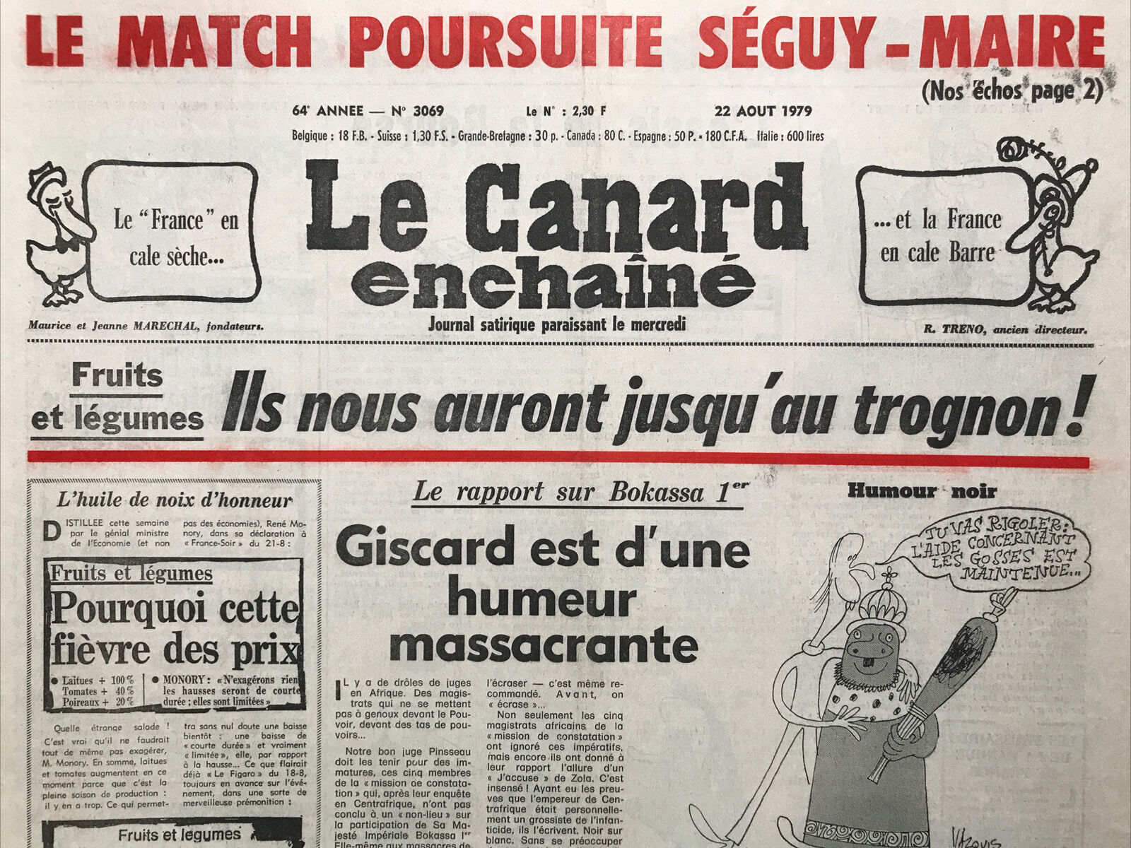 Couac ! | Acheter un Canard | Vente d'Anciens Journaux du Canard Enchaîné. Des Journaux Satiriques de Collection, Historiques & Authentiques de 1916 à 2004 ! | 3069