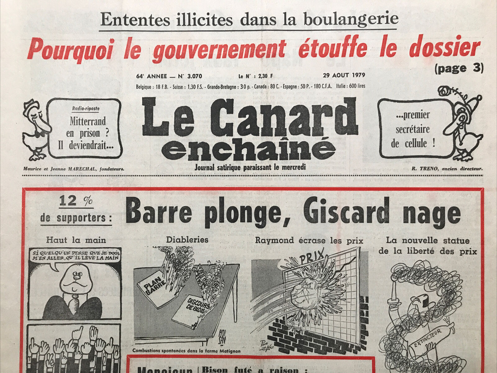 Couac ! | Acheter un Canard | Vente d'Anciens Journaux du Canard Enchaîné. Des Journaux Satiriques de Collection, Historiques & Authentiques de 1916 à 2004 ! | 3070