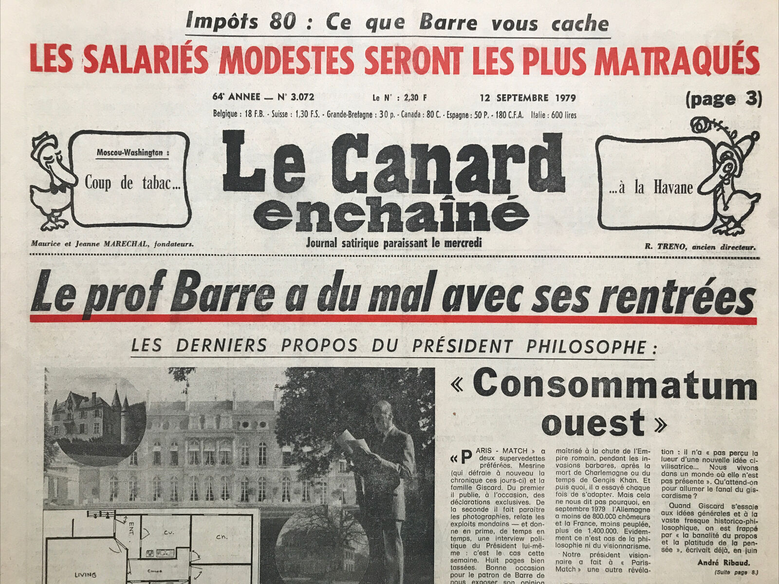 Couac ! | Acheter un Canard | Vente d'Anciens Journaux du Canard Enchaîné. Des Journaux Satiriques de Collection, Historiques & Authentiques de 1916 à 2004 ! | 3072