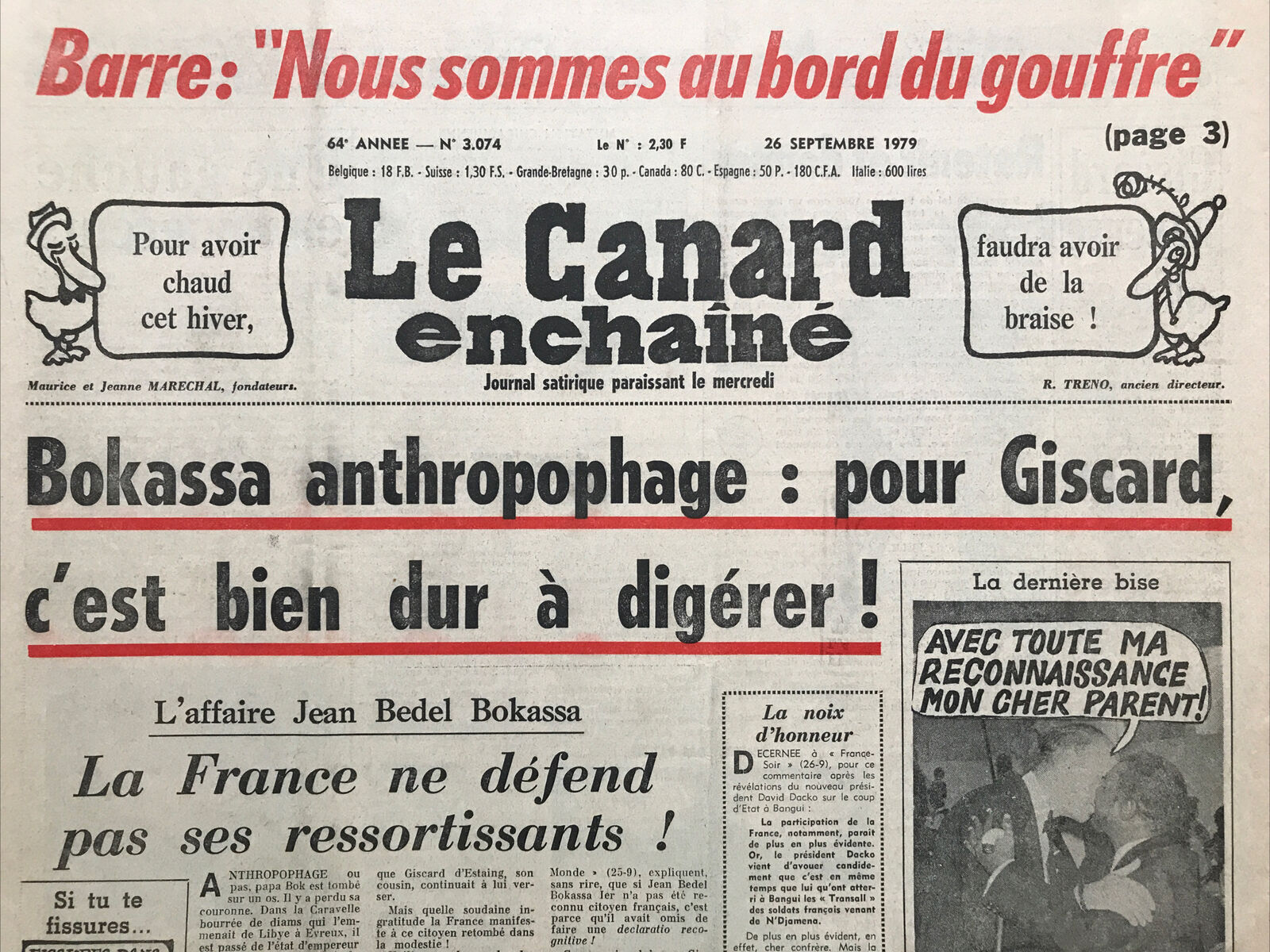 Couac ! | Acheter un Canard | Vente d'Anciens Journaux du Canard Enchaîné. Des Journaux Satiriques de Collection, Historiques & Authentiques de 1916 à 2004 ! | 3074