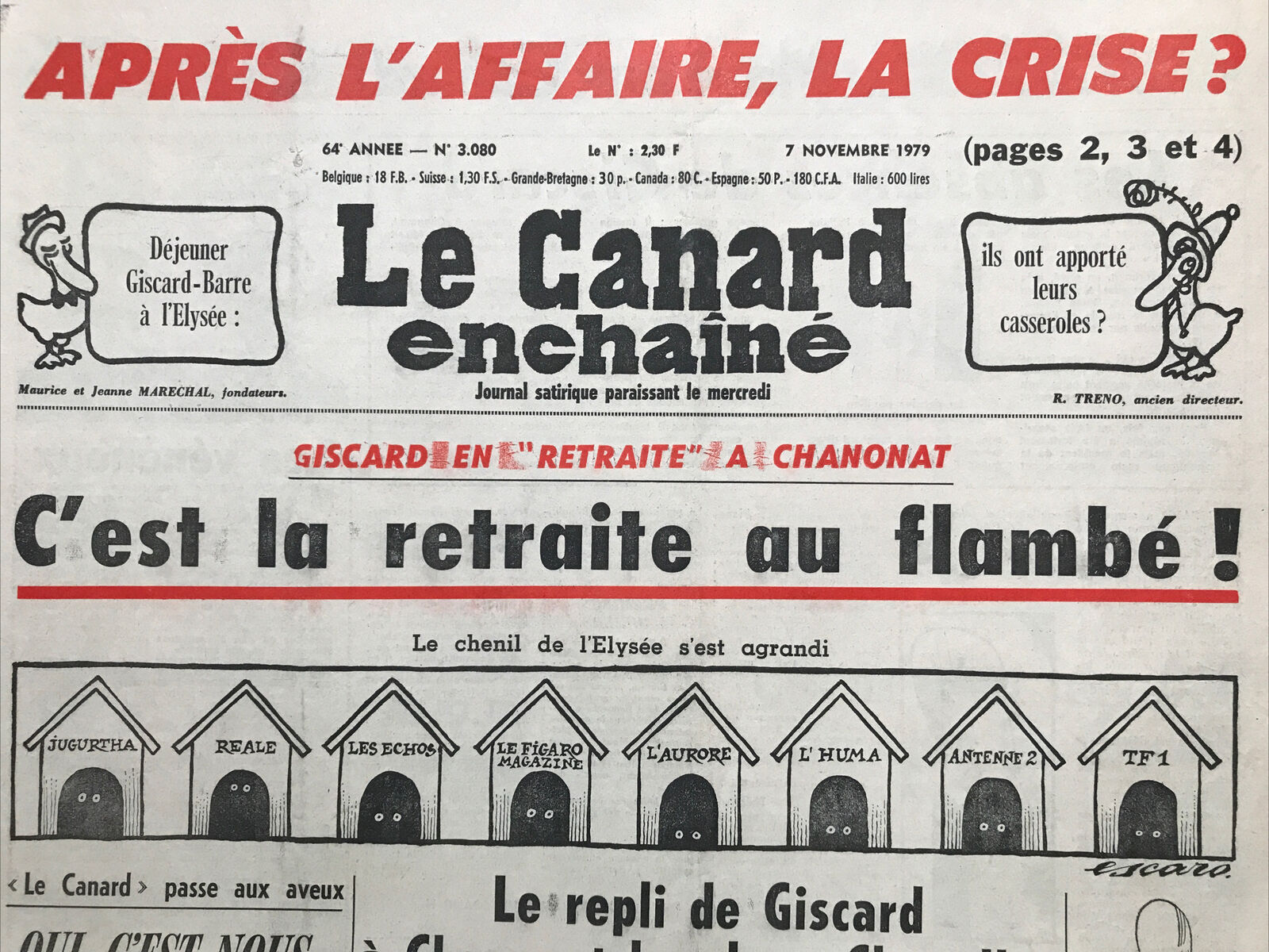 Couac ! | Acheter un Canard | Vente d'Anciens Journaux du Canard Enchaîné. Des Journaux Satiriques de Collection, Historiques & Authentiques de 1916 à 2004 ! | 3080