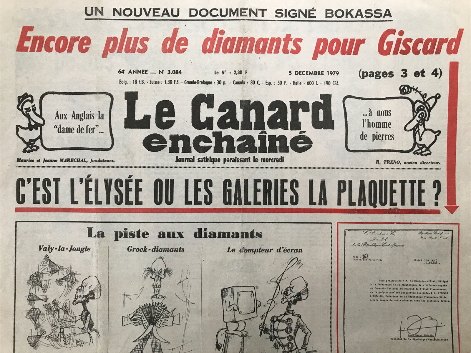 Couac ! | Acheter un Canard | Vente d'Anciens Journaux du Canard Enchaîné. Des Journaux Satiriques de Collection, Historiques & Authentiques de 1916 à 2004 ! | 3084