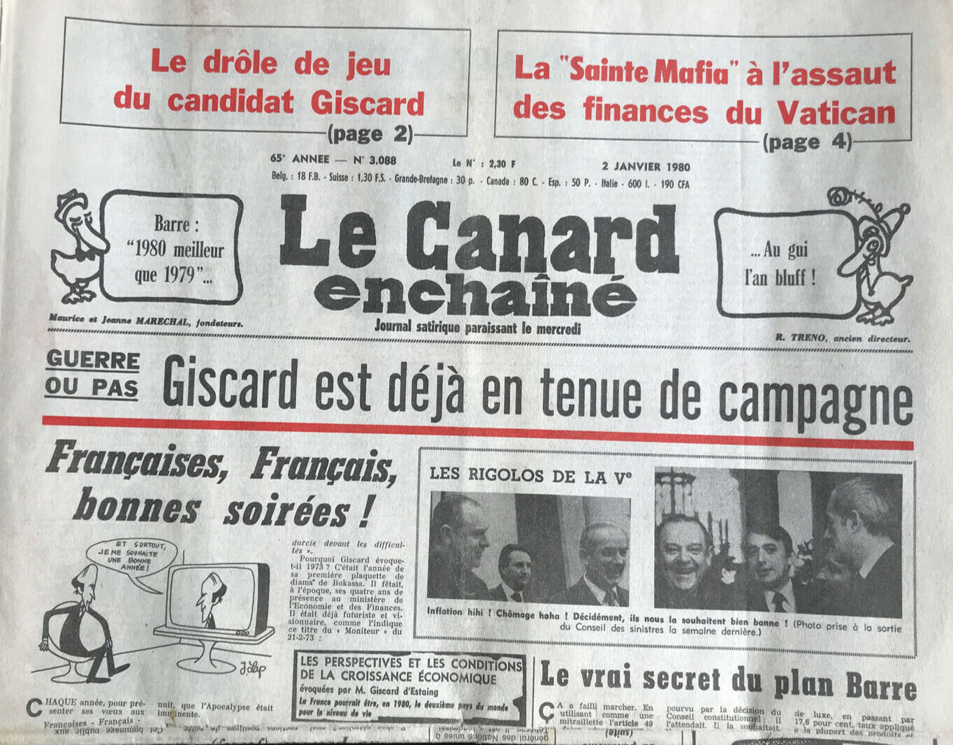 Couac ! | Acheter un Canard | Vente d'Anciens Journaux du Canard Enchaîné. Des Journaux Satiriques de Collection, Historiques & Authentiques de 1916 à 2004 ! | 3088