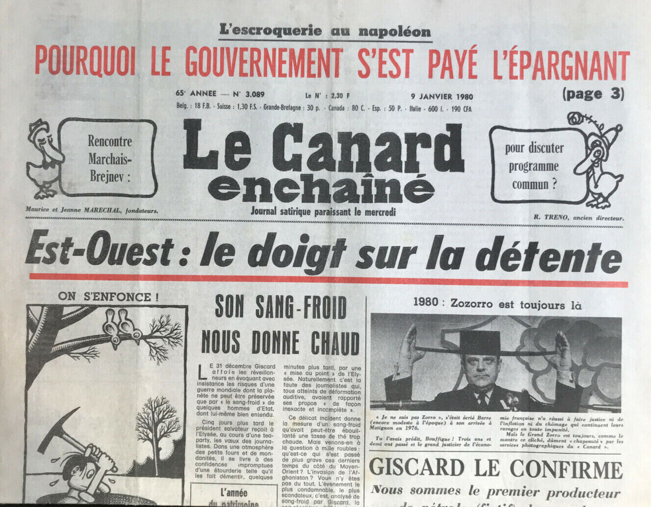 Couac ! | Acheter un Canard | Vente d'Anciens Journaux du Canard Enchaîné. Des Journaux Satiriques de Collection, Historiques & Authentiques de 1916 à 2004 ! | 3089