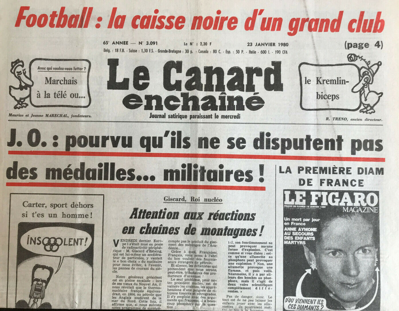 Couac ! | Acheter un Canard | Vente d'Anciens Journaux du Canard Enchaîné. Des Journaux Satiriques de Collection, Historiques & Authentiques de 1916 à 2004 ! | 3091