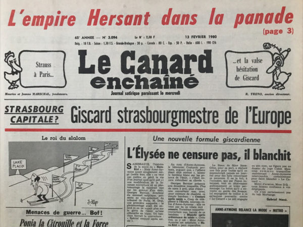 Couac ! | N° 3094 du Canard Enchaîné - 13 Février 1980 | Nos Exemplaires du Canard Enchaîné sont archivés dans de bonnes conditions de conservation (obscurité, hygrométrie maitrisée et faible température), ce qui s'avère indispensable pour des journaux anciens. | 3094