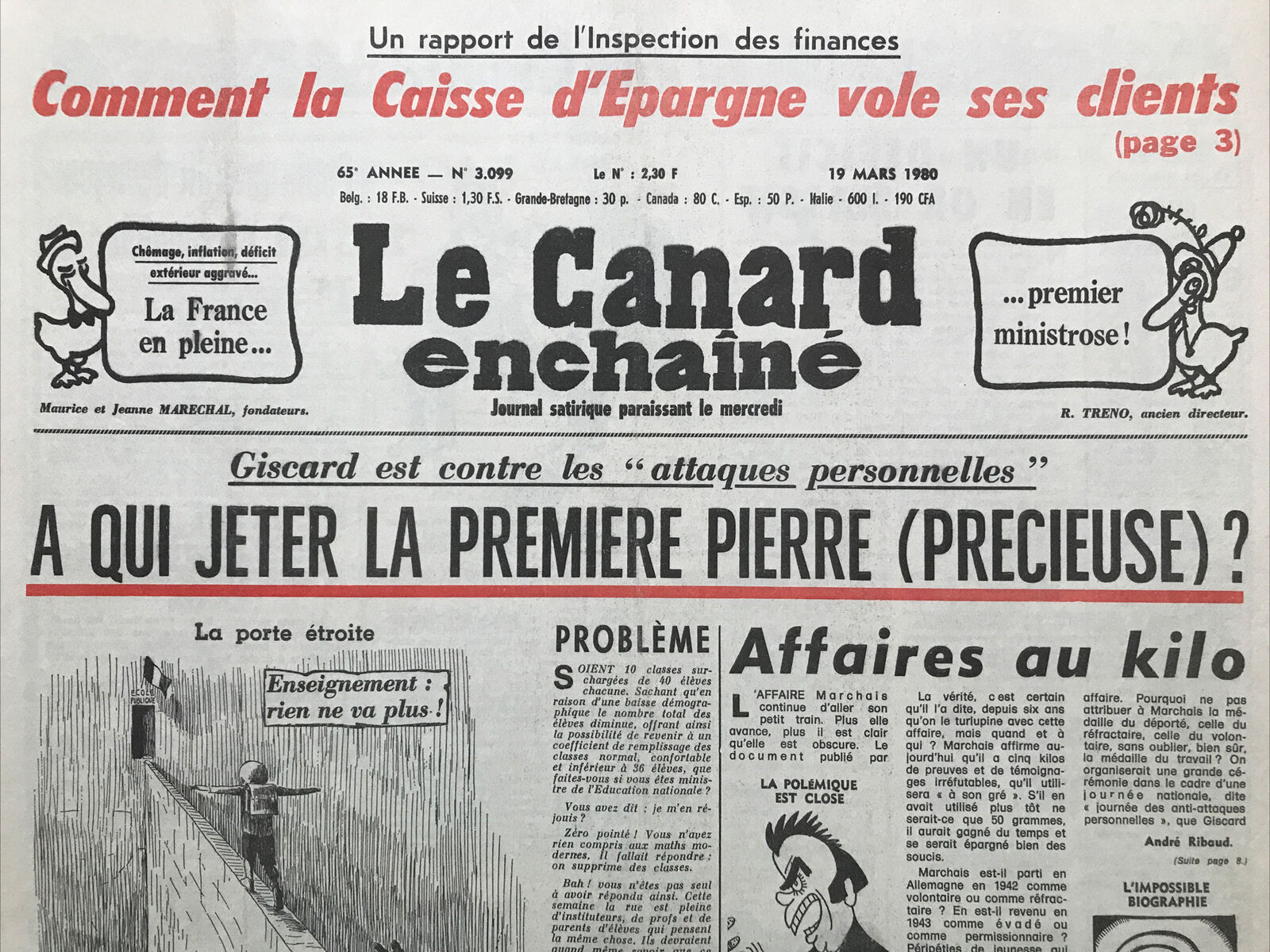 Couac ! | Acheter un Canard | Vente d'Anciens Journaux du Canard Enchaîné. Des Journaux Satiriques de Collection, Historiques & Authentiques de 1916 à 2004 ! | 3099