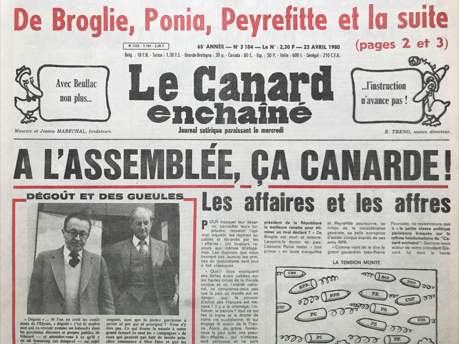 Couac ! | Acheter un Canard | Vente d'Anciens Journaux du Canard Enchaîné. Des Journaux Satiriques de Collection, Historiques & Authentiques de 1916 à 2004 ! | 3104