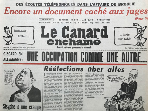 Couac ! | N° 3115 du Canard Enchaîné - 9 Juillet 1980 | Affaire de Broglie - Nouvelles révélations, nouveaux éléments publiés par le "Canard" - | 3115