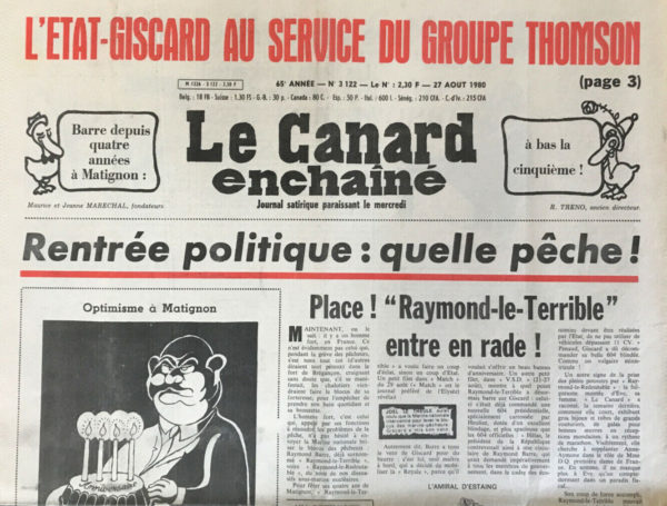 Couac ! | N° 3122 du Canard Enchaîné - 27 Août 1980 | Nos Exemplaires du Canard Enchaîné sont archivés dans de bonnes conditions de conservation (obscurité, hygrométrie maitrisée et faible température), ce qui s'avère indispensable pour des journaux anciens. | 3122