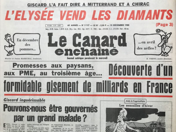 Couac ! | N° 3137 du Canard Enchaîné - 10 Décembre 1980 | Nos Exemplaires du Canard Enchaîné sont archivés dans de bonnes conditions de conservation (obscurité, hygrométrie maitrisée et faible température), ce qui s'avère indispensable pour des journaux anciens. | 3137