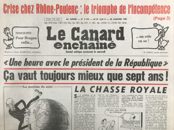 Couac ! | N° 3144 du Canard Enchaîné - 28 Janvier 1981 | Nos Exemplaires du Canard Enchaîné sont archivés dans de bonnes conditions de conservation (obscurité, hygrométrie maitrisée et faible température), ce qui s'avère indispensable pour des journaux anciens. | 3144