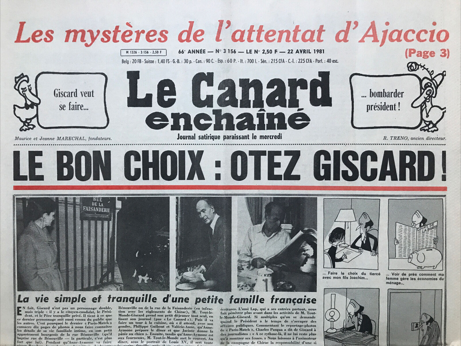 Couac ! | Acheter un Canard | Vente d'Anciens Journaux du Canard Enchaîné. Des Journaux Satiriques de Collection, Historiques & Authentiques de 1916 à 2004 ! | 3156