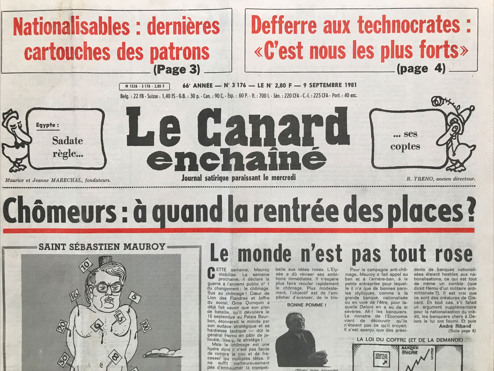 Couac ! | Acheter un Canard | Vente d'Anciens Journaux du Canard Enchaîné. Des Journaux Satiriques de Collection, Historiques & Authentiques de 1916 à 2004 ! | 3176