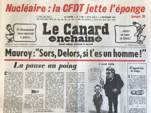 Couac ! | N° 3188 du Canard Enchaîné - 2 Décembre 1981 | Nos Exemplaires du Canard Enchaîné sont archivés dans de bonnes conditions de conservation (obscurité, hygrométrie maitrisée et faible température), ce qui s'avère indispensable pour des journaux anciens. | 3188