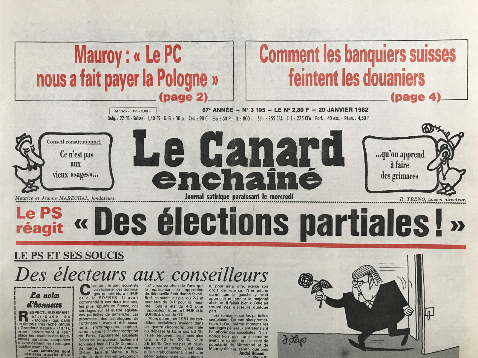 Couac ! | Acheter un Canard | Vente d'Anciens Journaux du Canard Enchaîné. Des Journaux Satiriques de Collection, Historiques & Authentiques de 1916 à 2004 ! | 3195