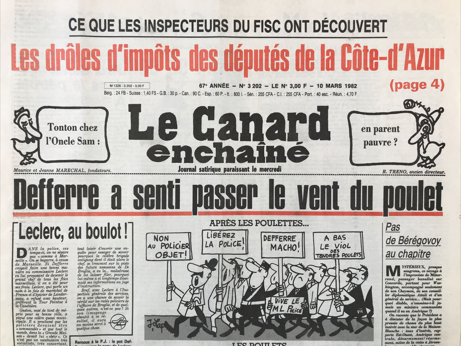 Couac ! | Acheter un Canard | Vente d'Anciens Journaux du Canard Enchaîné. Des Journaux Satiriques de Collection, Historiques & Authentiques de 1916 à 2004 ! | 3202