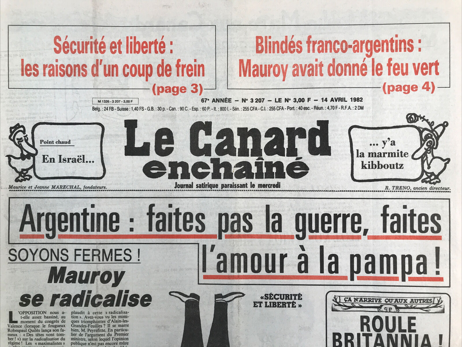 Couac ! | Acheter un Canard | Vente d'Anciens Journaux du Canard Enchaîné. Des Journaux Satiriques de Collection, Historiques & Authentiques de 1916 à 2004 ! | 3207