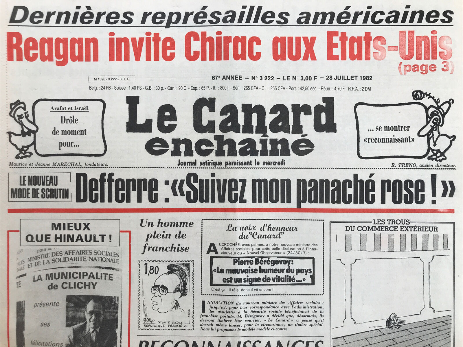 Couac ! | Acheter un Canard | Vente d'Anciens Journaux du Canard Enchaîné. Des Journaux Satiriques de Collection, Historiques & Authentiques de 1916 à 2004 ! | 3222