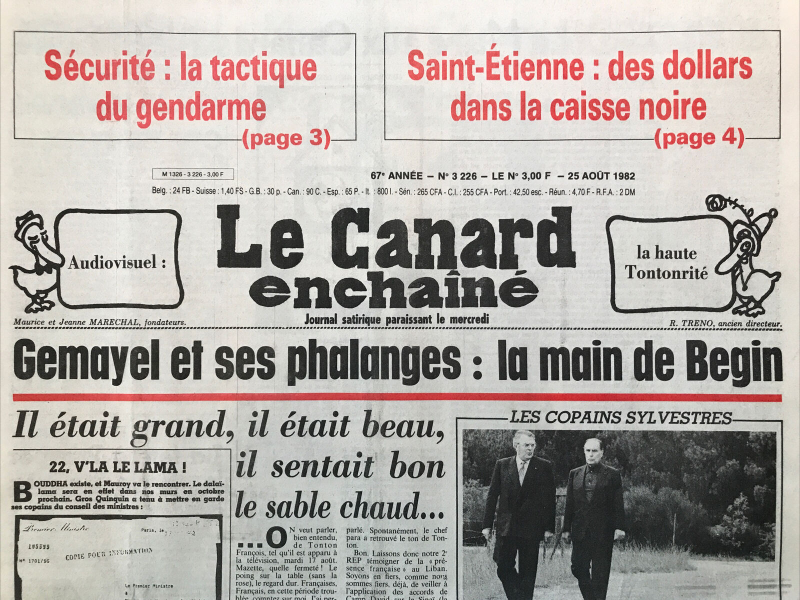 Couac ! | Acheter un Canard | Vente d'Anciens Journaux du Canard Enchaîné. Des Journaux Satiriques de Collection, Historiques & Authentiques de 1916 à 2004 ! | 3226