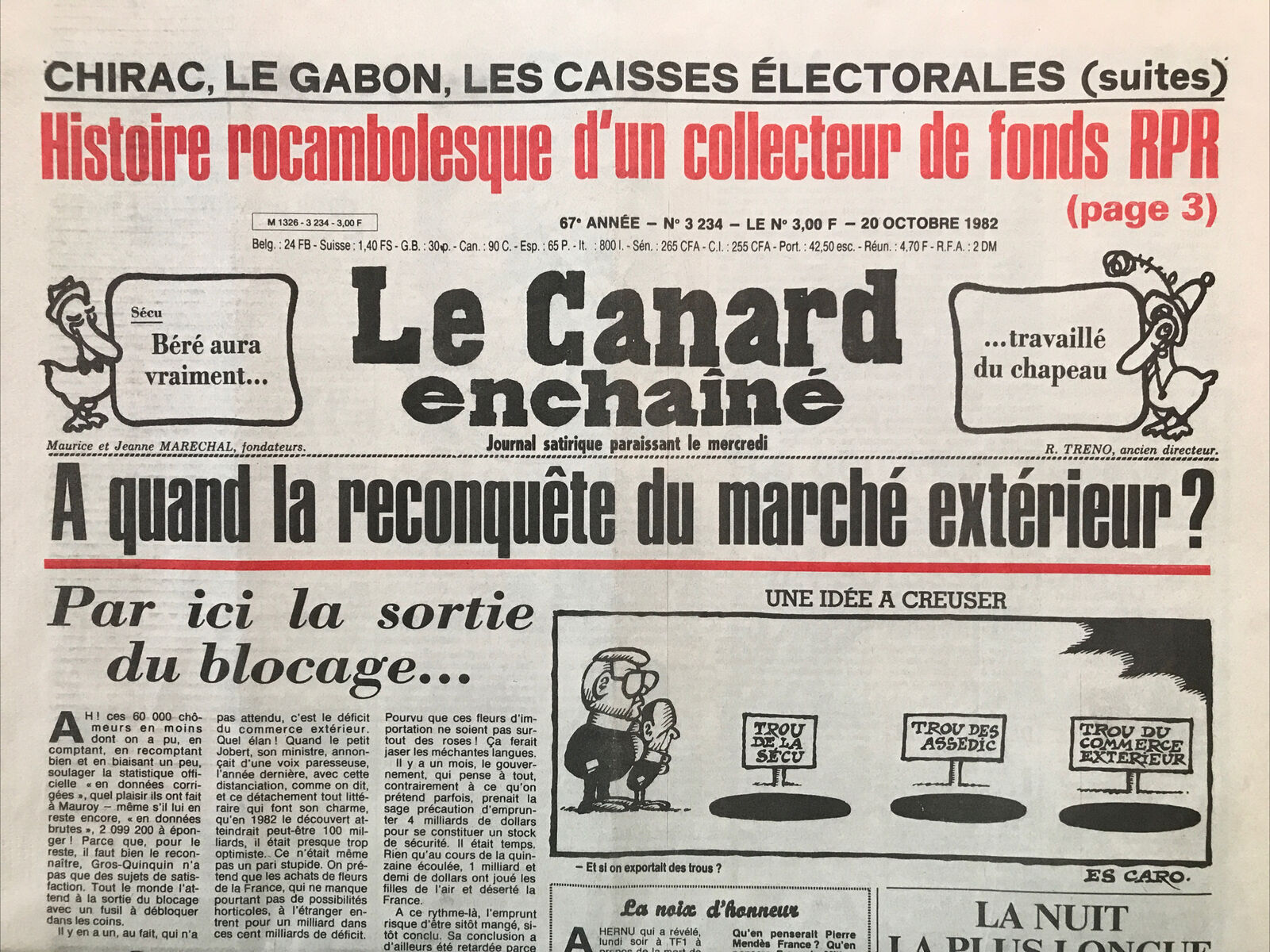 Couac ! | Acheter un Canard | Vente d'Anciens Journaux du Canard Enchaîné. Des Journaux Satiriques de Collection, Historiques & Authentiques de 1916 à 2004 ! | 3234