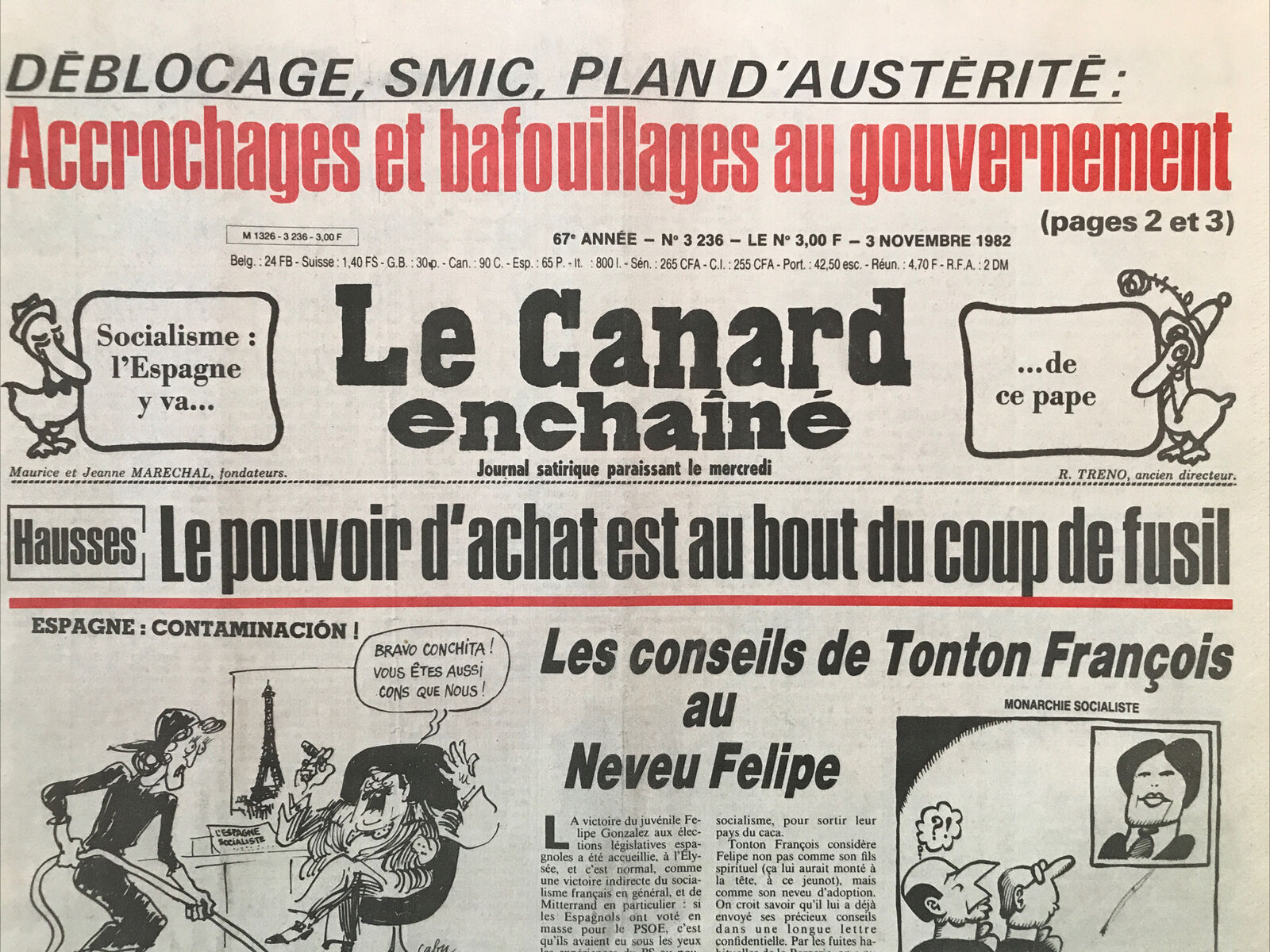 Couac ! | Acheter un Canard | Vente d'Anciens Journaux du Canard Enchaîné. Des Journaux Satiriques de Collection, Historiques & Authentiques de 1916 à 2004 ! | 3236