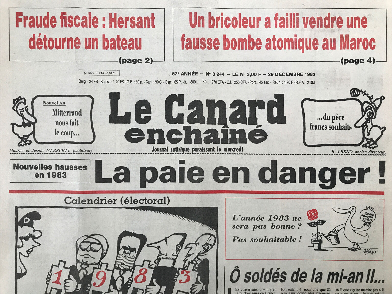 Couac ! | Acheter un Canard | Vente d'Anciens Journaux du Canard Enchaîné. Des Journaux Satiriques de Collection, Historiques & Authentiques de 1916 à 2004 ! | 3244