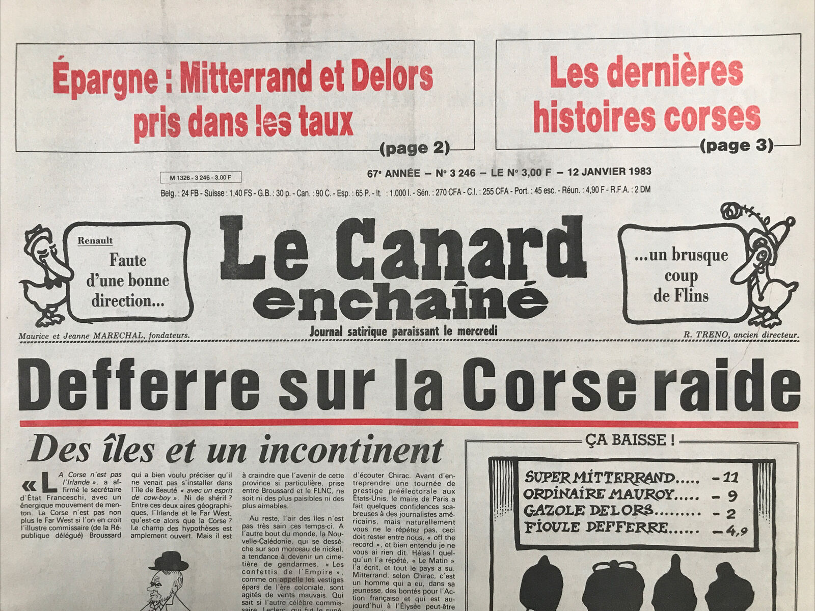 Couac ! | Acheter un Canard | Vente d'Anciens Journaux du Canard Enchaîné. Des Journaux Satiriques de Collection, Historiques & Authentiques de 1916 à 2004 ! | 3246