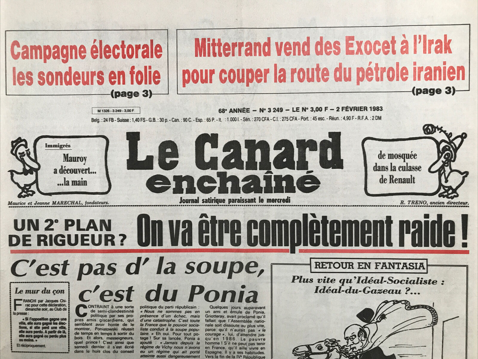 Couac ! | Acheter un Canard | Vente d'Anciens Journaux du Canard Enchaîné. Des Journaux Satiriques de Collection, Historiques & Authentiques de 1916 à 2004 ! | 3249