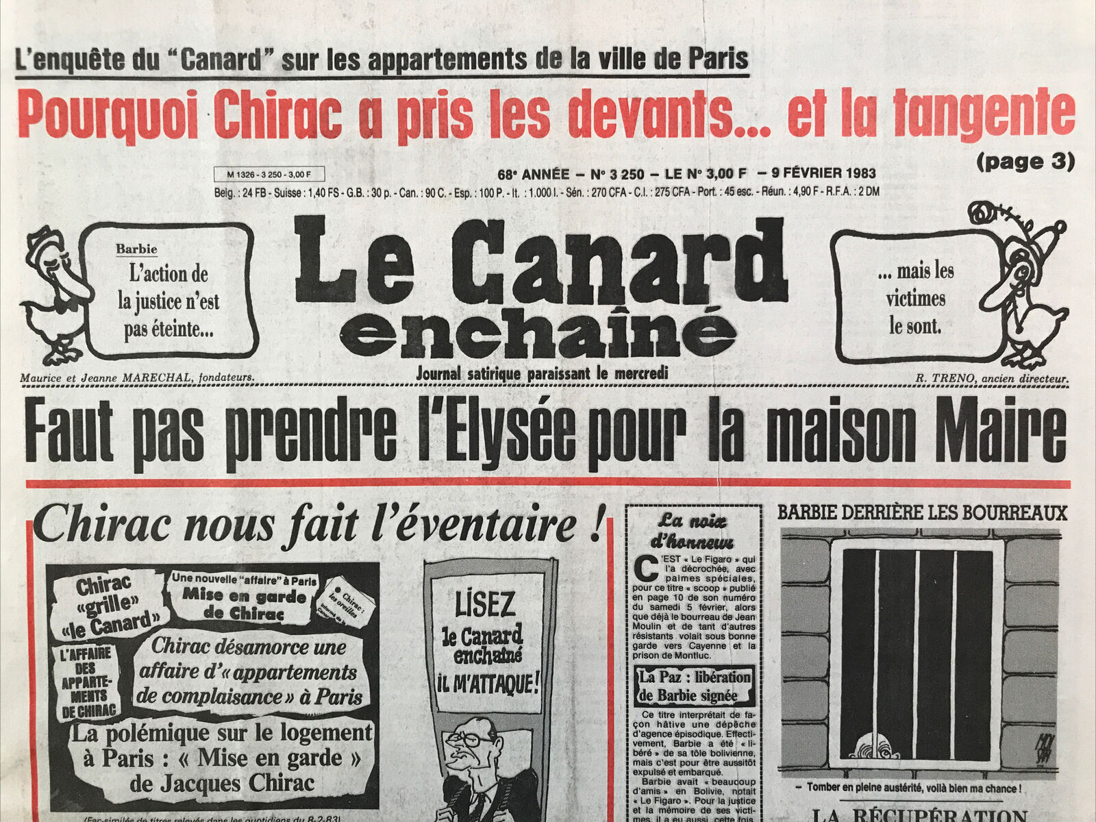 Couac ! | Acheter un Canard | Vente d'Anciens Journaux du Canard Enchaîné. Des Journaux Satiriques de Collection, Historiques & Authentiques de 1916 à 2004 ! | 3250