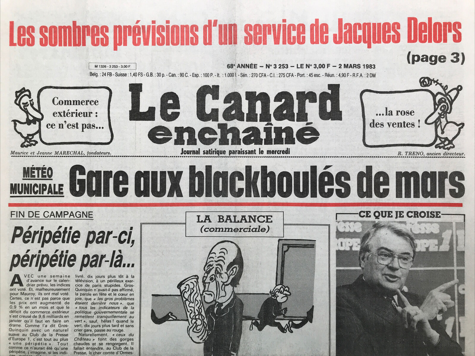 Couac ! | Acheter un Canard | Vente d'Anciens Journaux du Canard Enchaîné. Des Journaux Satiriques de Collection, Historiques & Authentiques de 1916 à 2004 ! | 3253