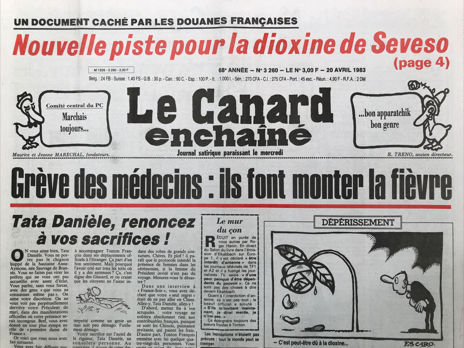 Couac ! | Acheter un Canard | Vente d'Anciens Journaux du Canard Enchaîné. Des Journaux Satiriques de Collection, Historiques & Authentiques de 1916 à 2004 ! | 3260