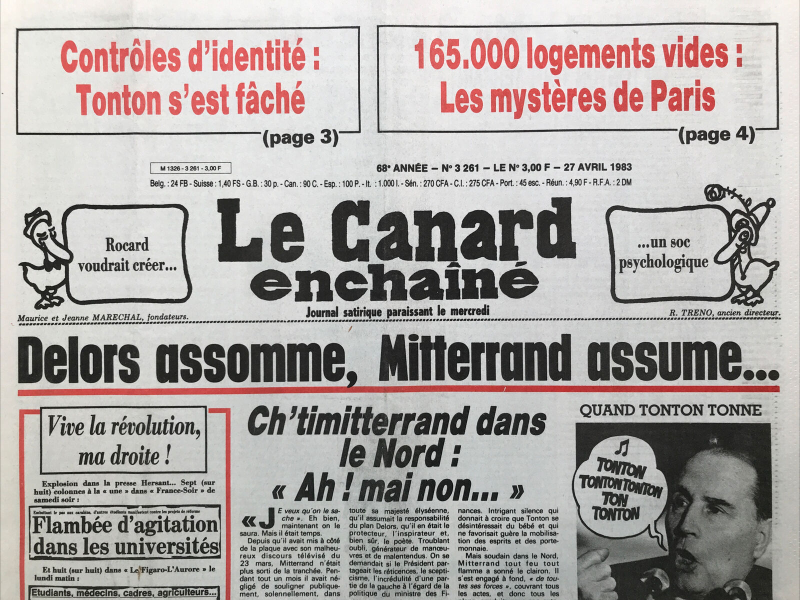 Couac ! | Acheter un Canard | Vente d'Anciens Journaux du Canard Enchaîné. Des Journaux Satiriques de Collection, Historiques & Authentiques de 1916 à 2004 ! | 3261