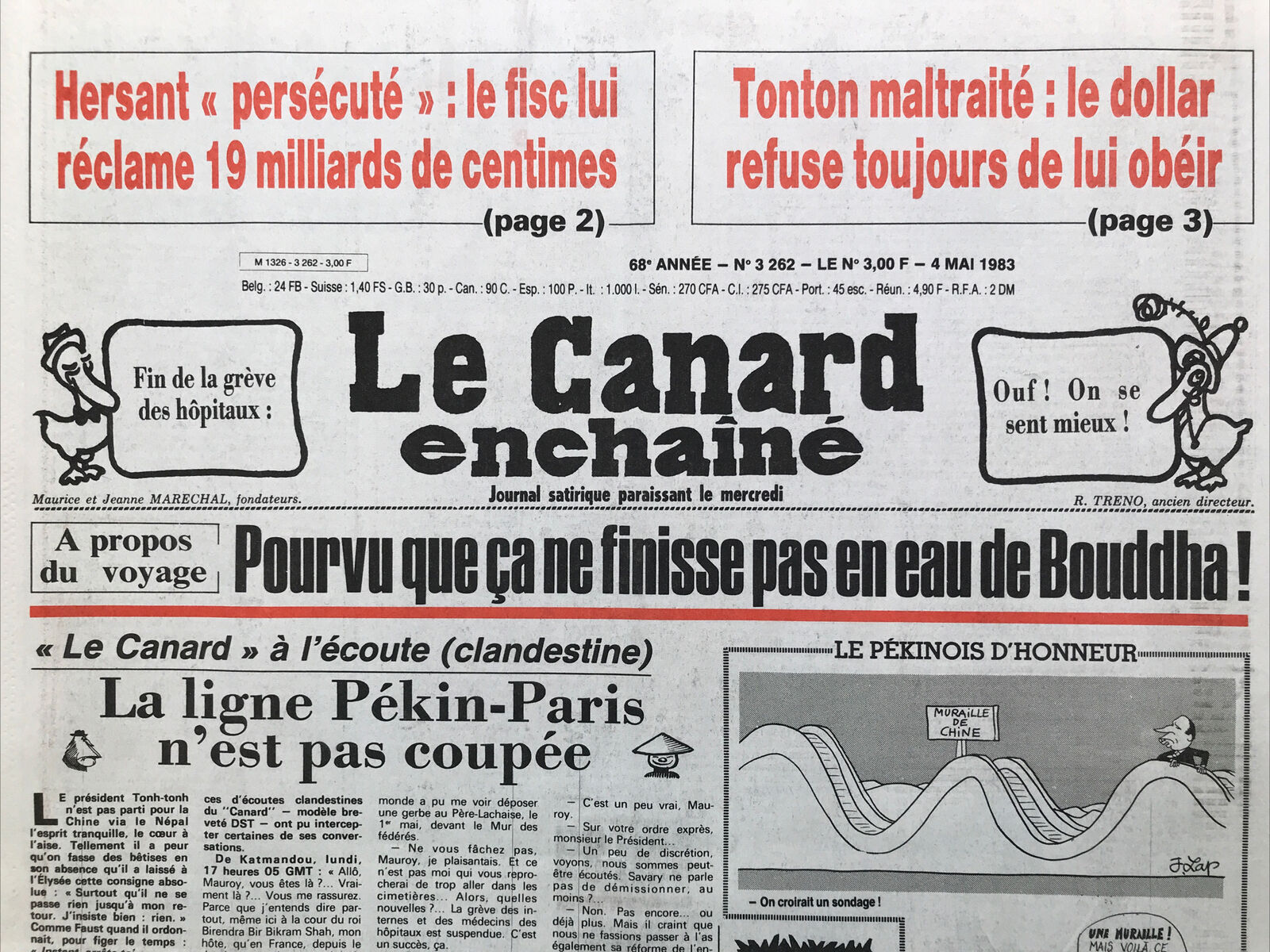 Couac ! | Acheter un Canard | Vente d'Anciens Journaux du Canard Enchaîné. Des Journaux Satiriques de Collection, Historiques & Authentiques de 1916 à 2004 ! | 3262