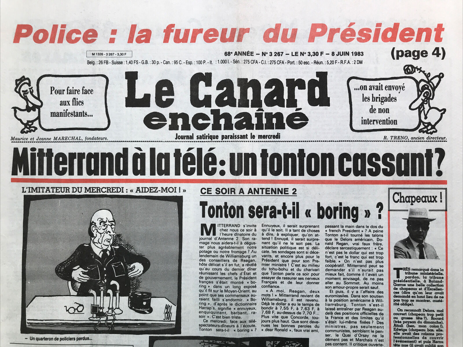 Couac ! | Acheter un Canard | Vente d'Anciens Journaux du Canard Enchaîné. Des Journaux Satiriques de Collection, Historiques & Authentiques de 1916 à 2004 ! | 3267