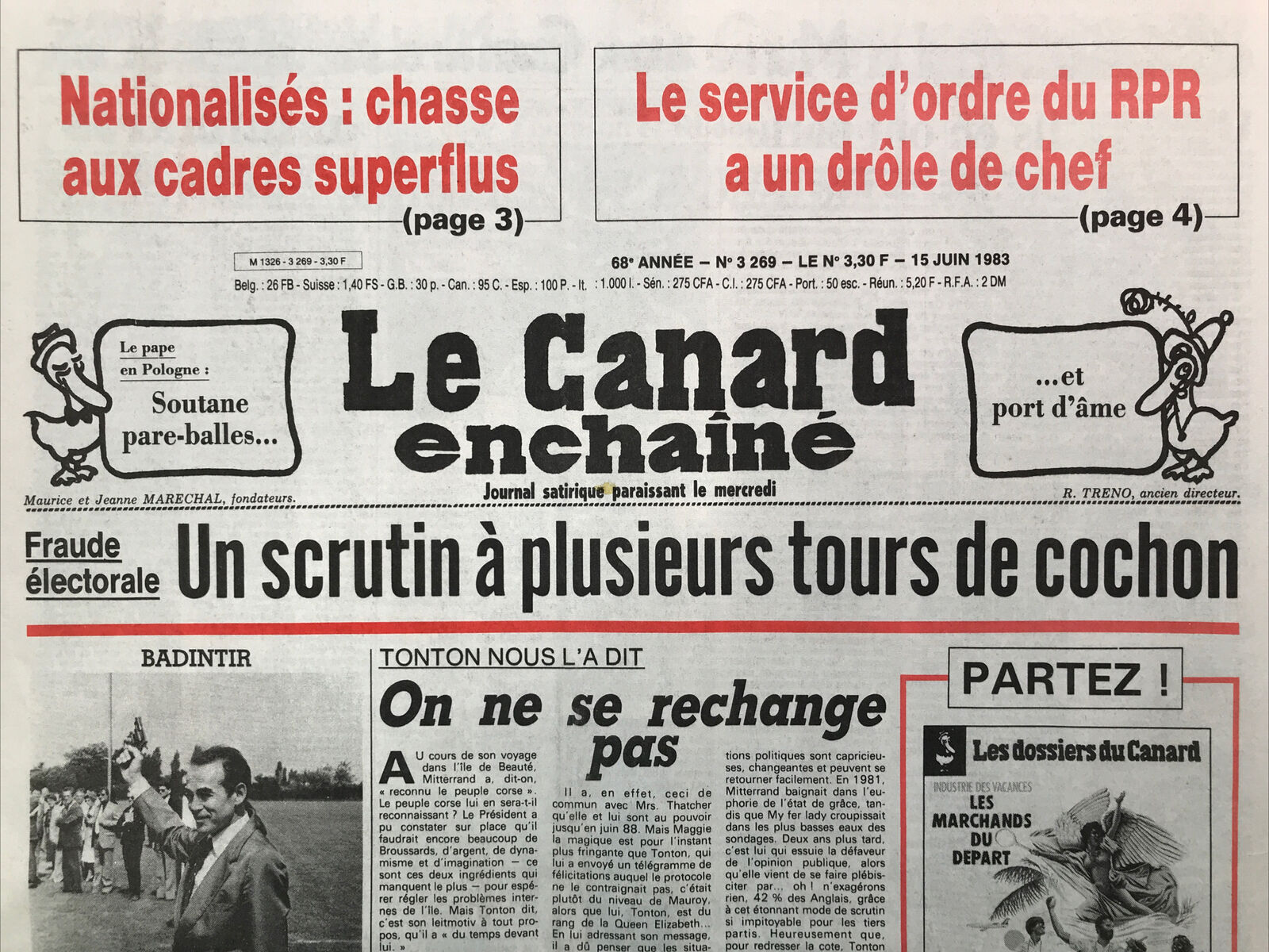 Couac ! | Acheter un Canard | Vente d'Anciens Journaux du Canard Enchaîné. Des Journaux Satiriques de Collection, Historiques & Authentiques de 1916 à 2004 ! | 3268