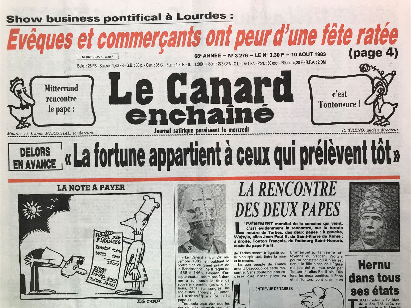 Couac ! | Acheter un Canard | Vente d'Anciens Journaux du Canard Enchaîné. Des Journaux Satiriques de Collection, Historiques & Authentiques de 1916 à 2004 ! | 3276