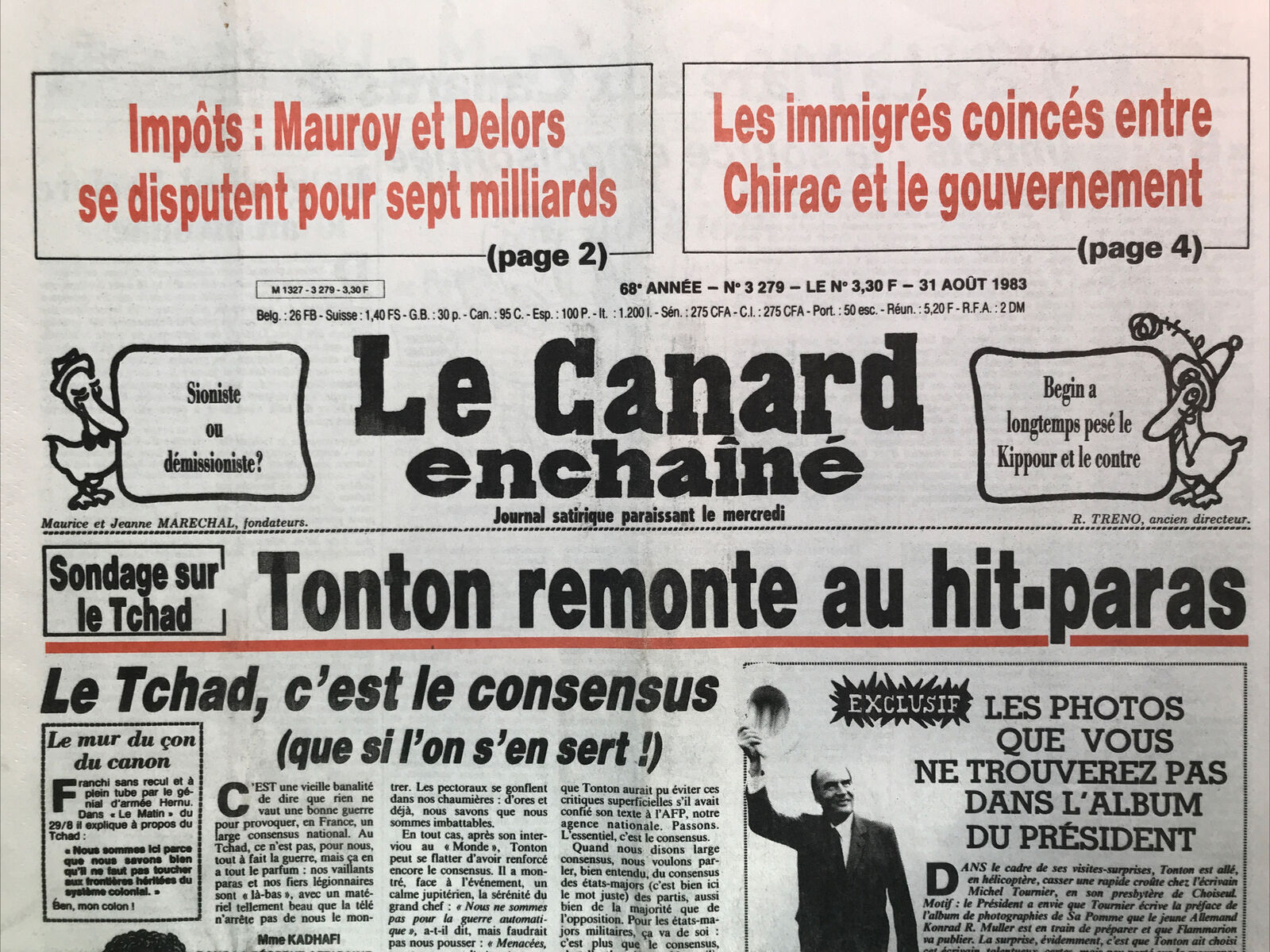 Couac ! | Acheter un Canard | Vente d'Anciens Journaux du Canard Enchaîné. Des Journaux Satiriques de Collection, Historiques & Authentiques de 1916 à 2004 ! | 3279