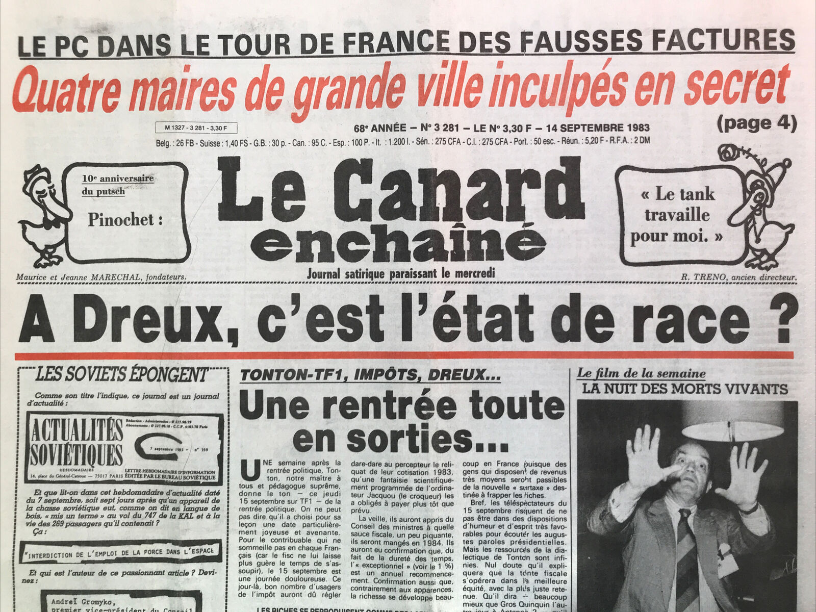 Couac ! | Acheter un Canard | Vente d'Anciens Journaux du Canard Enchaîné. Des Journaux Satiriques de Collection, Historiques & Authentiques de 1916 à 2004 ! | 3281