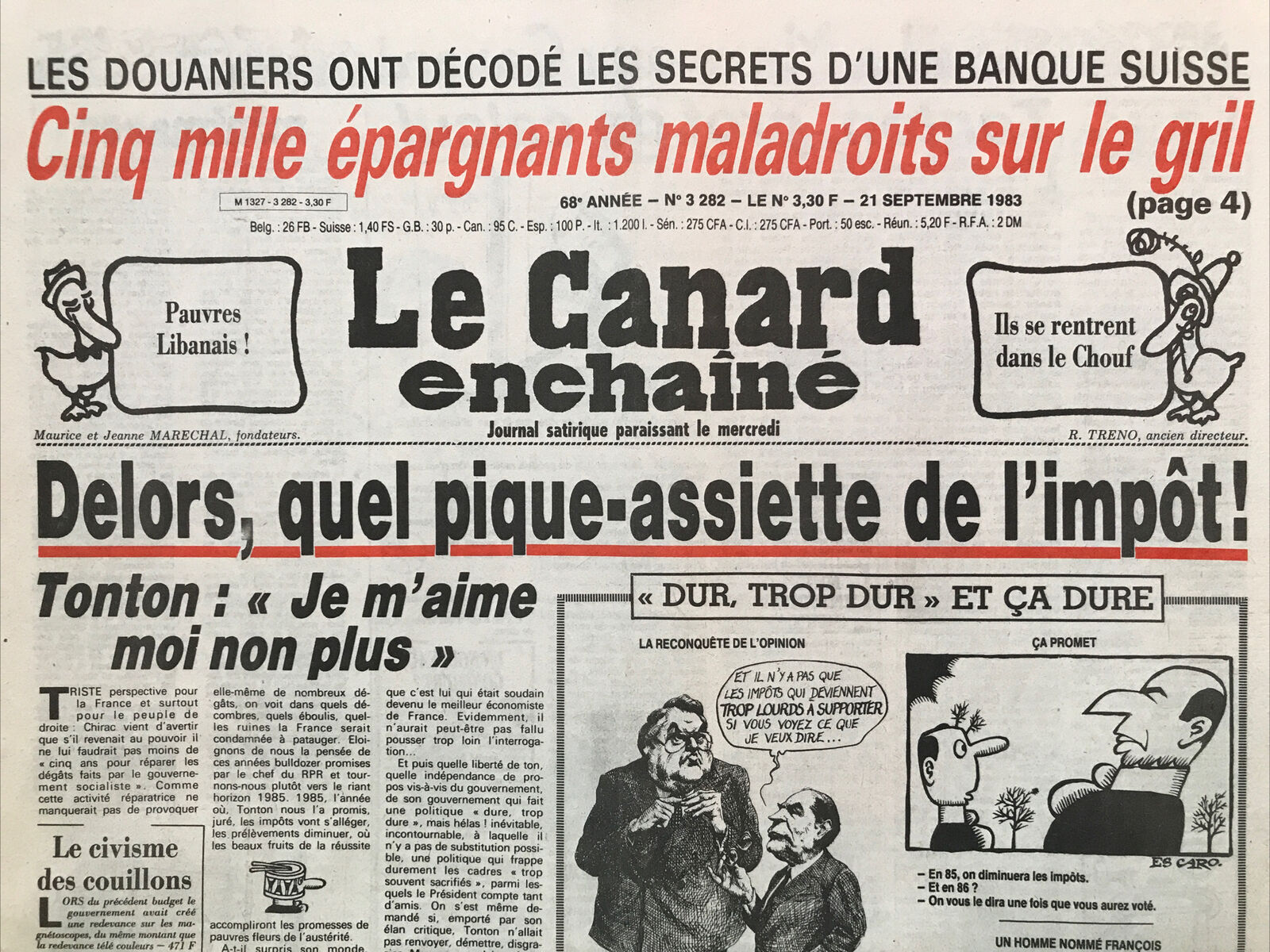 Couac ! | Acheter un Canard | Vente d'Anciens Journaux du Canard Enchaîné. Des Journaux Satiriques de Collection, Historiques & Authentiques de 1916 à 2004 ! | 3282