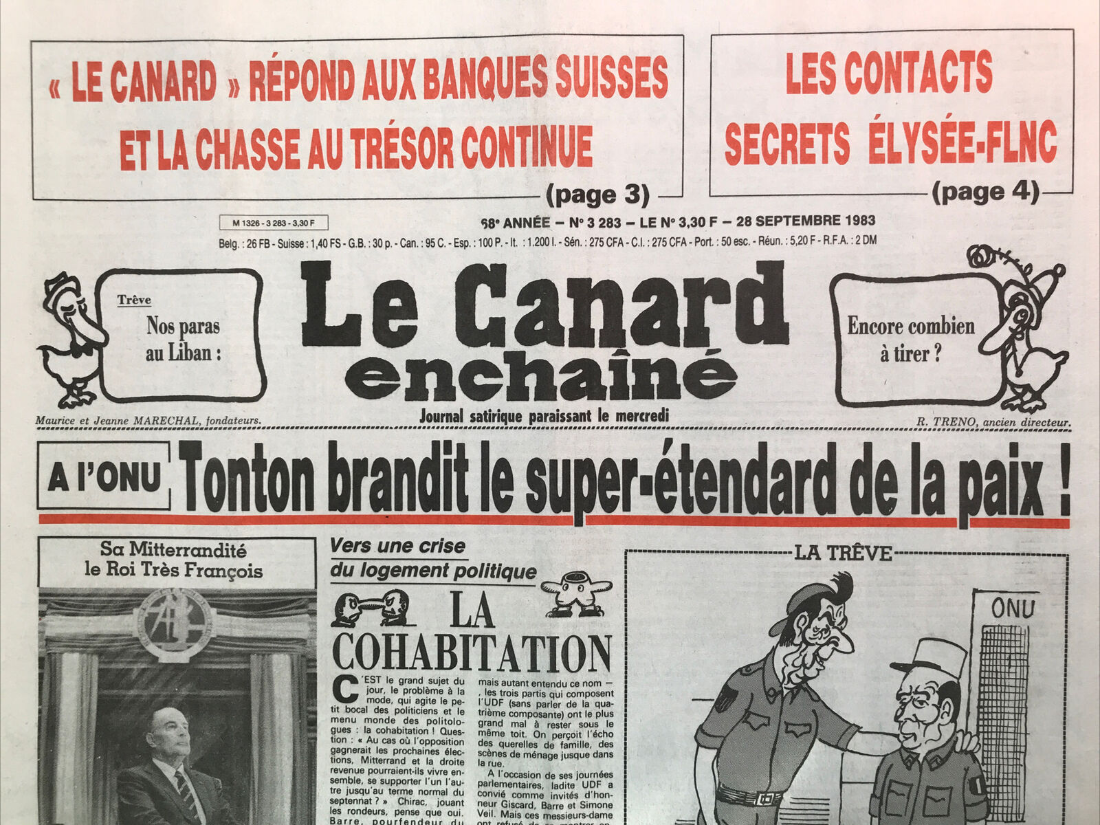 Couac ! | Acheter un Canard | Vente d'Anciens Journaux du Canard Enchaîné. Des Journaux Satiriques de Collection, Historiques & Authentiques de 1916 à 2004 ! | 3283