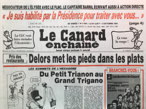 Couac ! | N° 3284 du Canard Enchaîné - 5 Octobre 1983 | Nos Exemplaires du Canard Enchaîné sont archivés dans de bonnes conditions de conservation (obscurité, hygrométrie maitrisée et faible température), ce qui s'avère indispensable pour des journaux anciens. | 3284