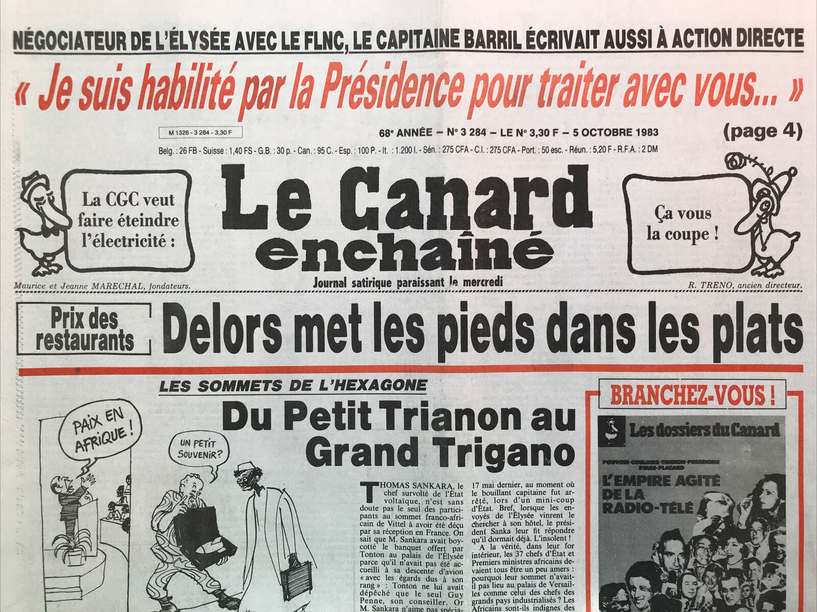 Couac ! | Acheter un Canard | Vente d'Anciens Journaux du Canard Enchaîné. Des Journaux Satiriques de Collection, Historiques & Authentiques de 1916 à 2004 ! | 3284