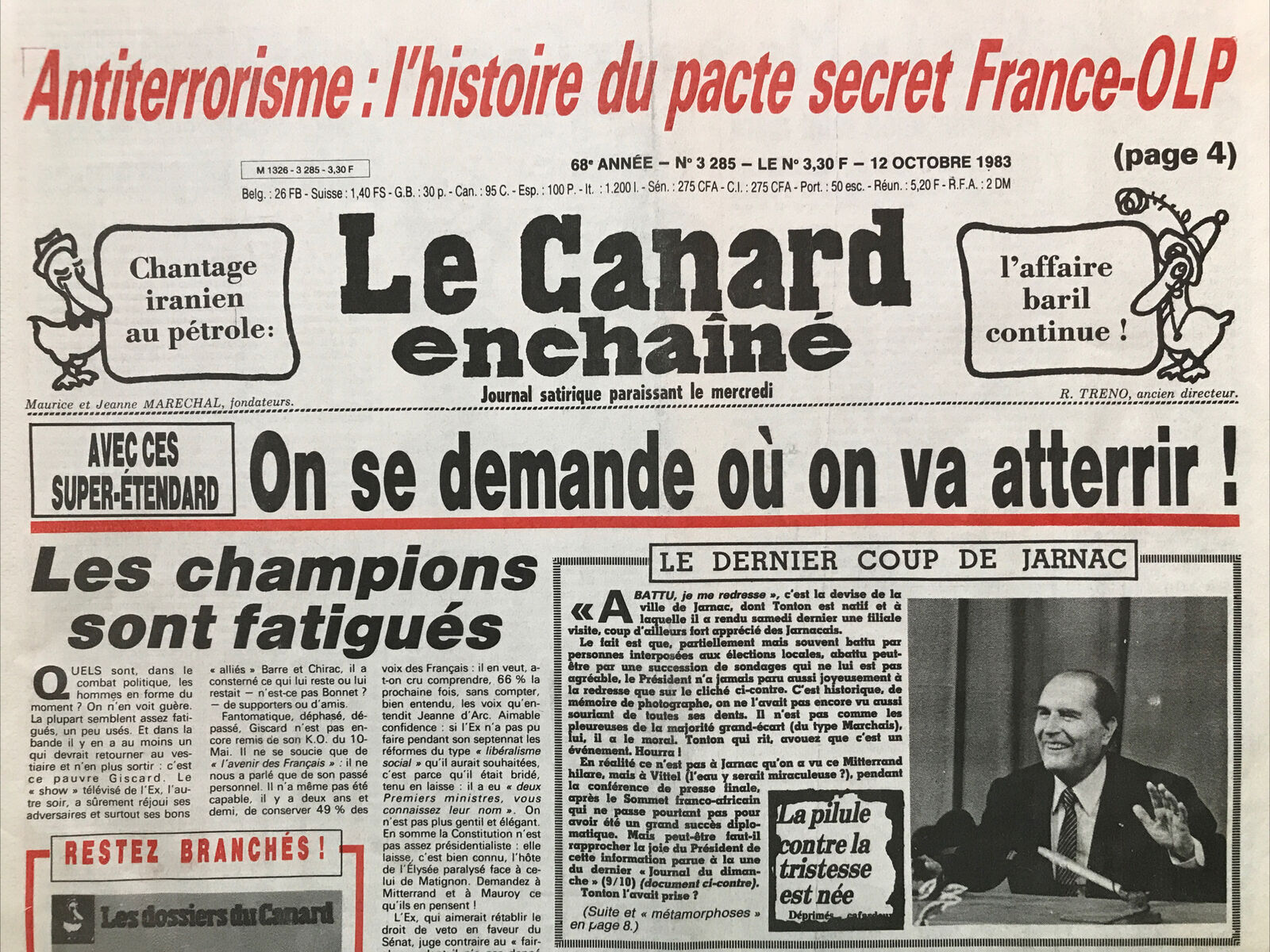 Couac ! | Acheter un Canard | Vente d'Anciens Journaux du Canard Enchaîné. Des Journaux Satiriques de Collection, Historiques & Authentiques de 1916 à 2004 ! | 3285