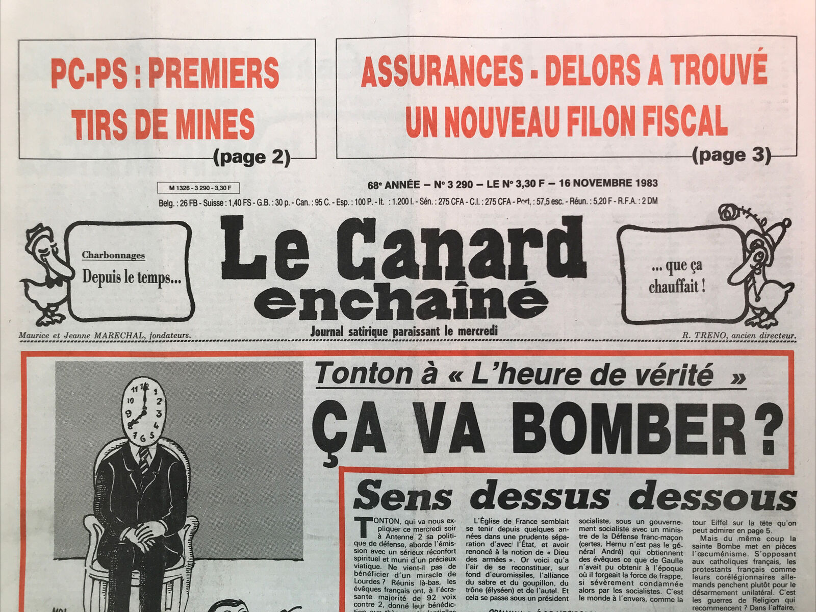 Couac ! | Acheter un Canard | Vente d'Anciens Journaux du Canard Enchaîné. Des Journaux Satiriques de Collection, Historiques & Authentiques de 1916 à 2004 ! | 3290